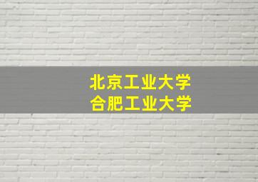 北京工业大学 合肥工业大学